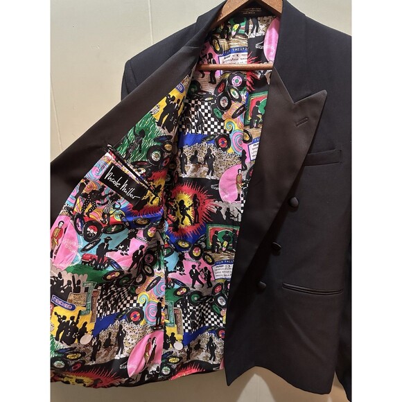 Nicole Miller Blazer Performing Arts Lined Silly Funny 3 Button Women’s Size 10R - Picture 2 of 6